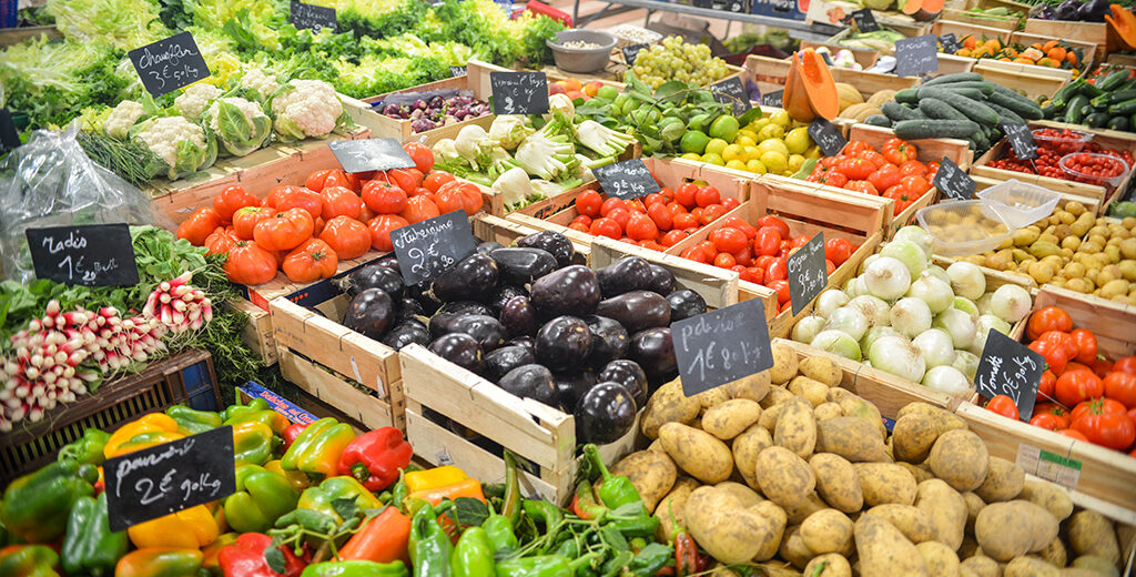 Fresh vegetables in supermarket