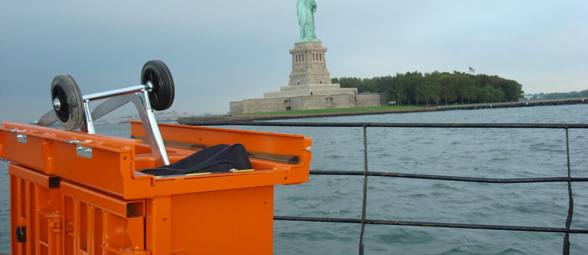 Orwak 5040 on the ferry to Libery Island
